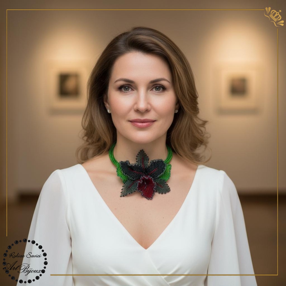 Colier ORHIDEE NEAGRĂ - bijuterii - coliere - Artynos.ro