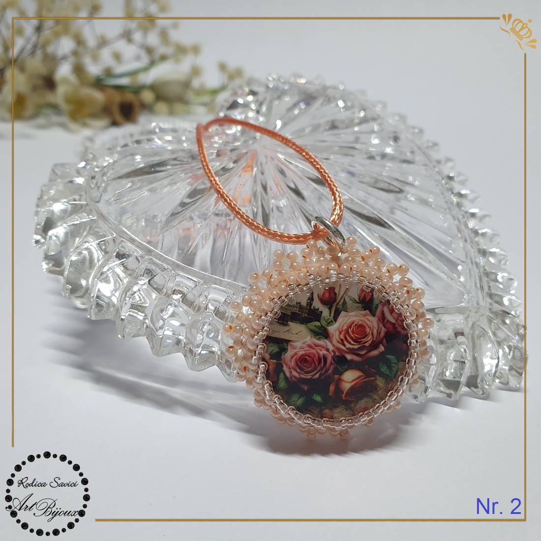 PANDANTIV trandafiri cu margine roz-piersică - Nr.2 - bijuterii - coliere - pandative - Artynos.ro PANDANTIV trandafiri cu margine roz-piersică - Nr.2 - bijuterii - coliere - pandative - Artynos.ro