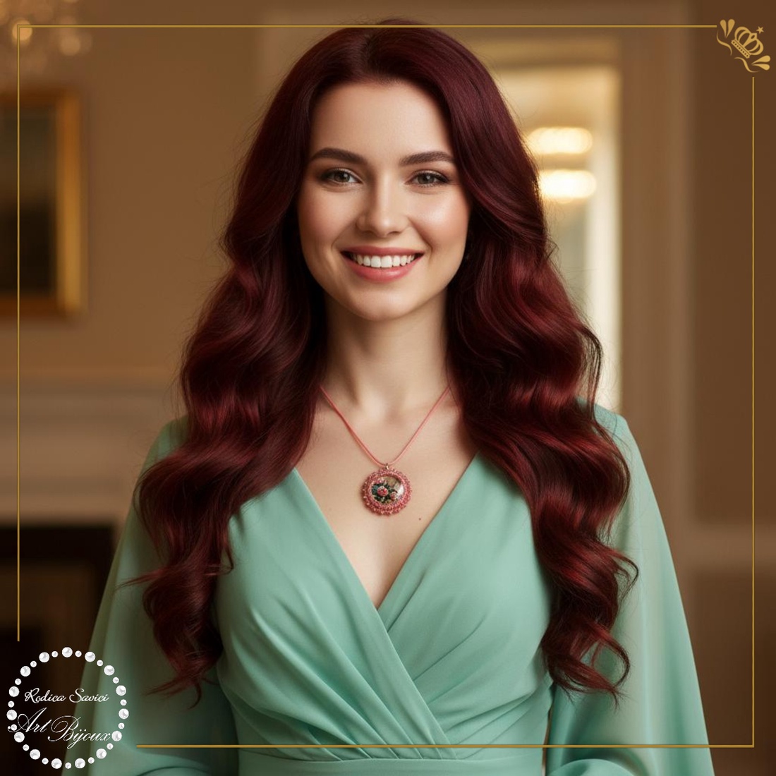 PANDANTIV trandafiri cu margine roz - Nr.9 - bijuterii - coliere - pandative - Artynos.ro