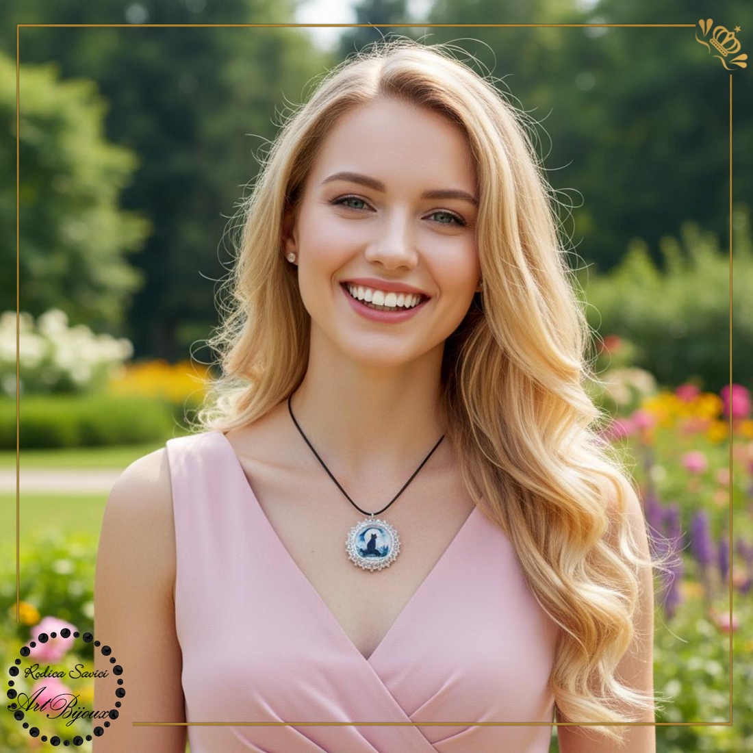 PANDANTIV pisici alb cu negru - Nr.10 - bijuterii - coliere - pandative - Artynos.ro