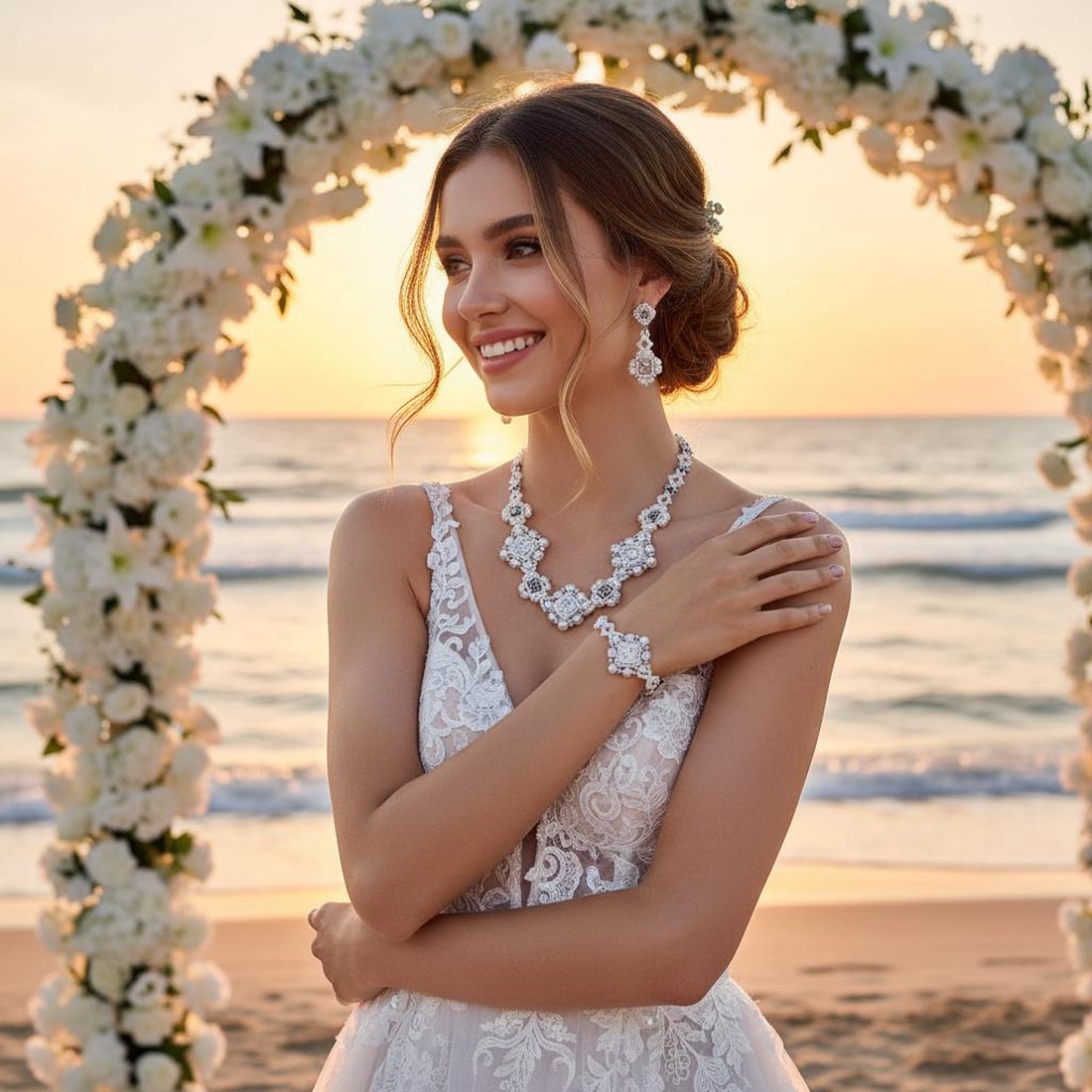 SET pentru MIREASĂ - model nr. 2 - bijuterii - seturi de bijuterii - Artynos.ro