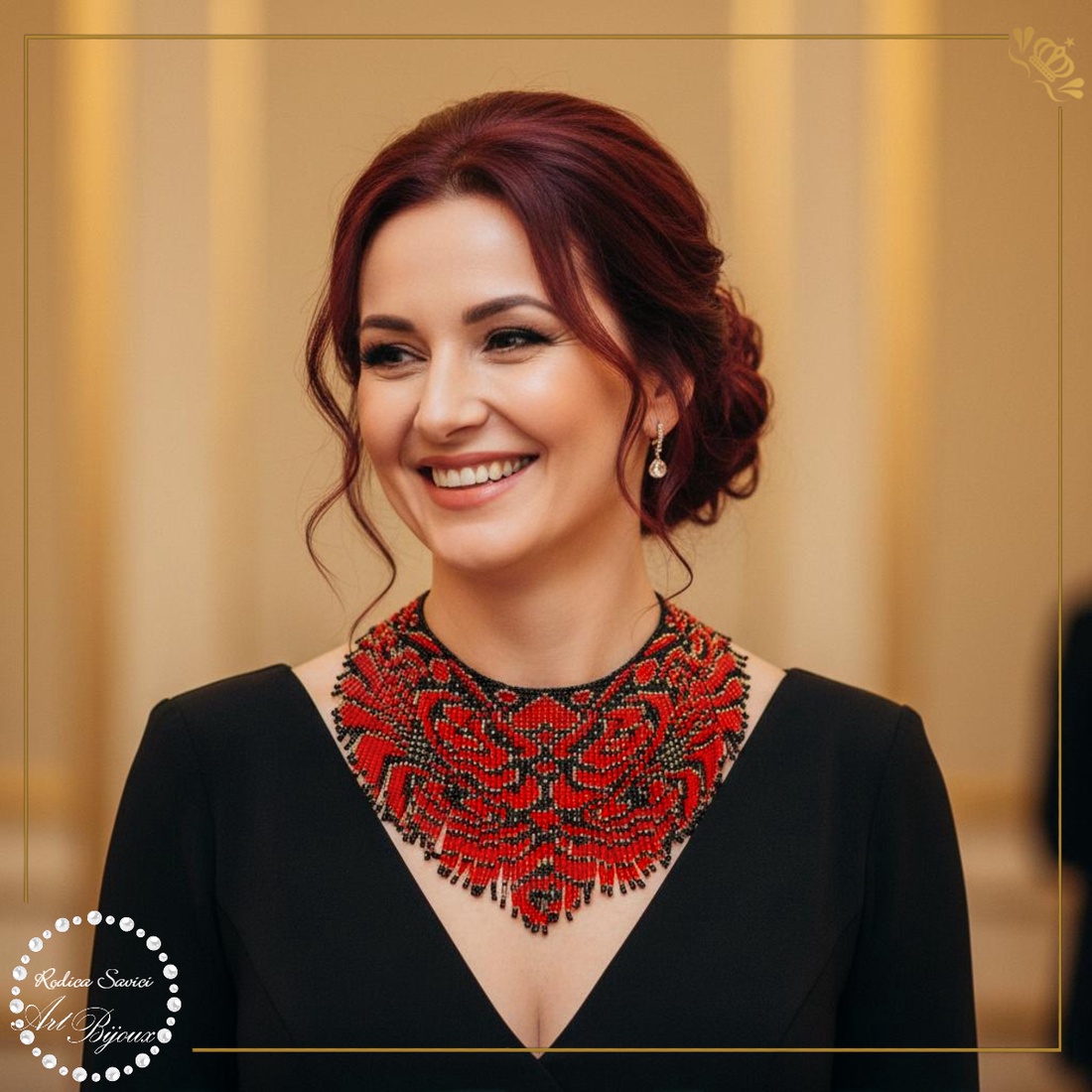 COLIER ELEGANT cu franjuri - bijuterii - coliere - coliere din mărgele - Artynos.ro