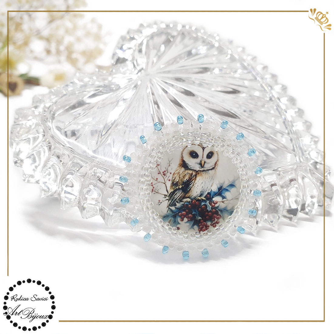 BROȘĂ BUFNIȚĂ - nr.3 - bijuterii - broșe - Artynos.ro