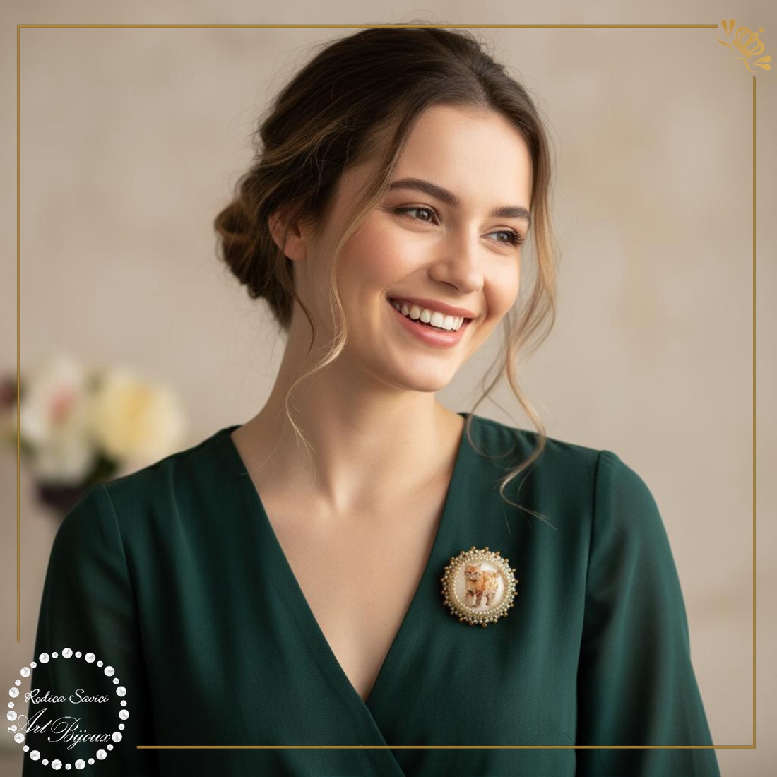 BROȘĂ PISICĂ PORTOCALIE - nr. 1 - bijuterii - broșe - Artynos.ro