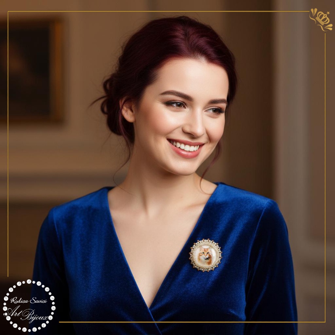 BROȘĂ PISICĂ PORTOCALIE - nr. 2 - bijuterii - broșe - Artynos.ro