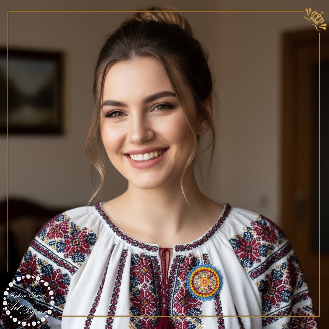 BROȘĂ MODELE STILIZATE cu margini tricolor - nr. 1 - bijuterii - broșe - Artynos.ro