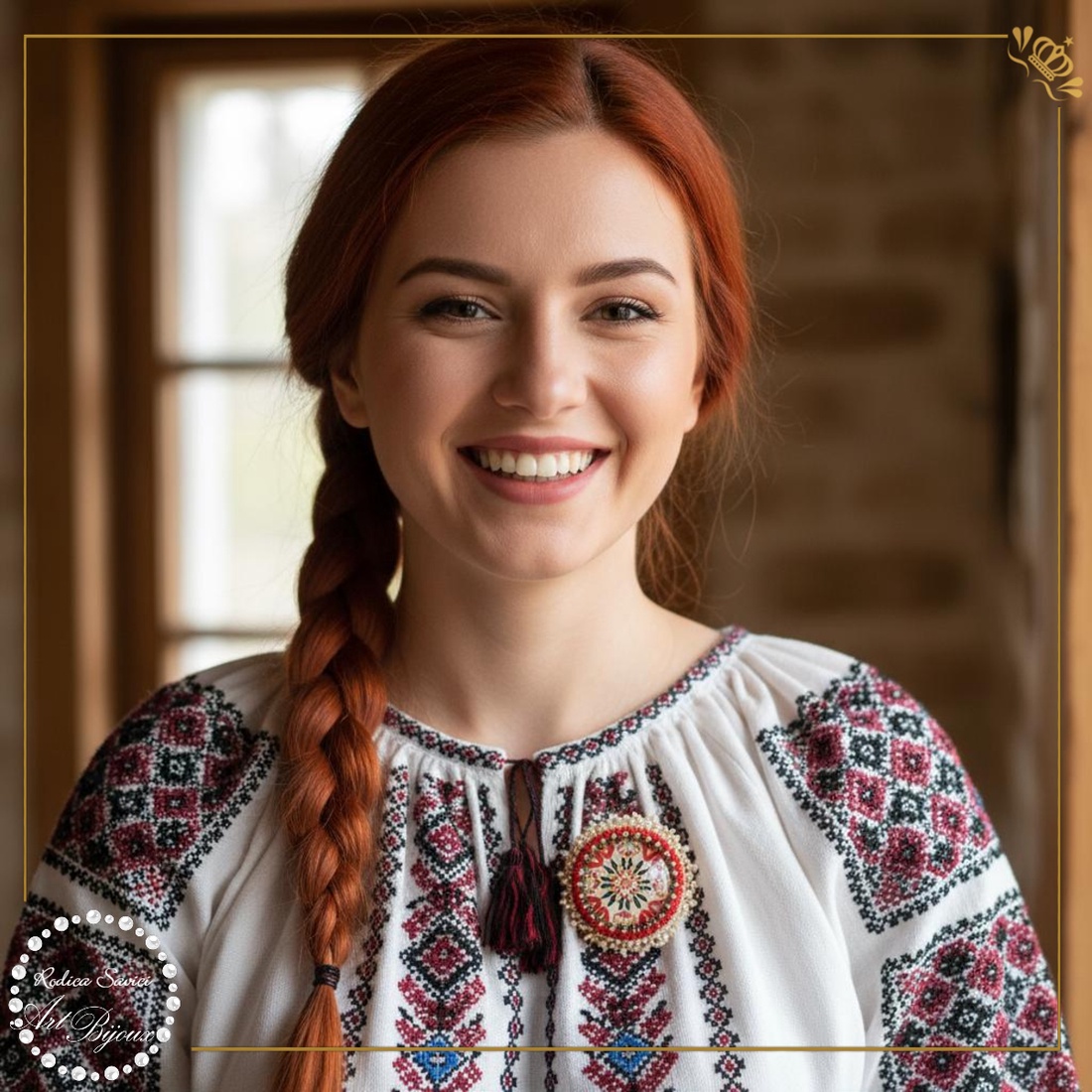 BROȘĂ MODELE STILIZATE cu margine crem - nr. 1 - bijuterii - broșe - Artynos.ro