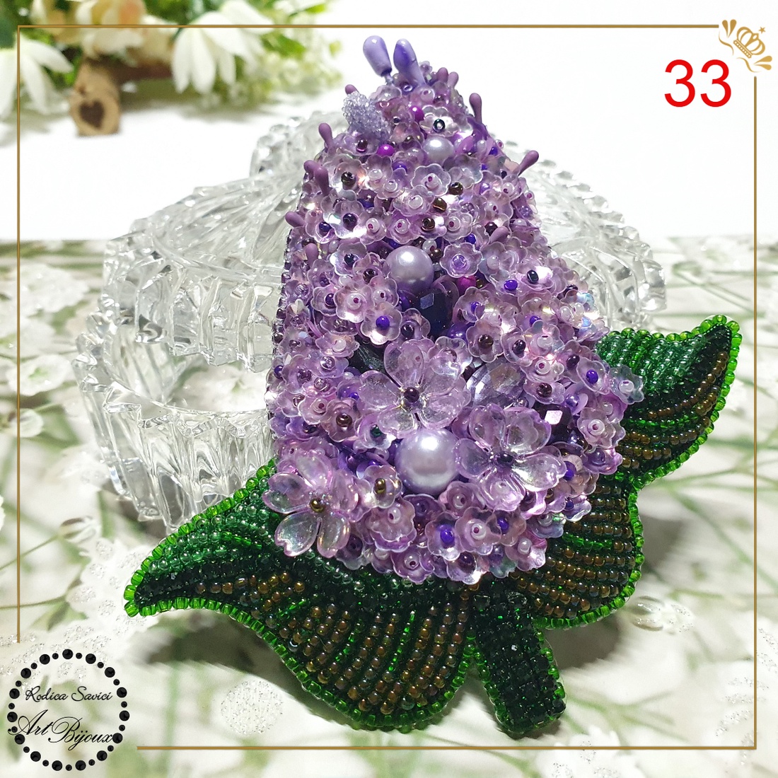 Broșă liliac mov - nr 33 - bijuterii - broșe - Artynos.ro