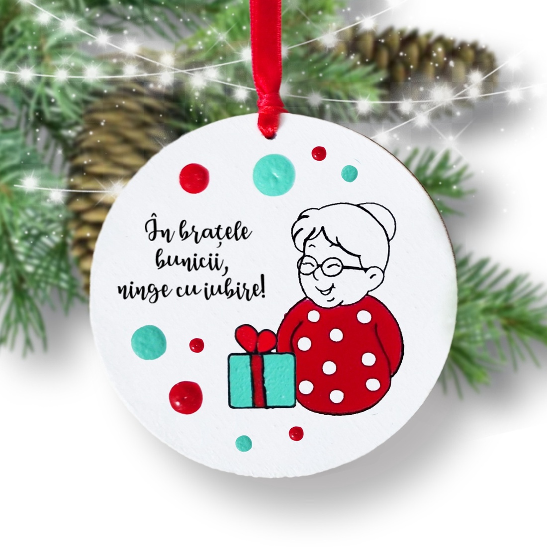 Glob pom Craciun Bunica pictat manual personalizat cu mesaj - crăciun - decorațiuni de crăciun de casă - globuri de crăciun - Artynos.ro Glob pom Craciun Bunica pictat manual personalizat cu mesaj - crăciun - decorațiuni de crăciun de casă - globuri de crăciun - Artynos.ro