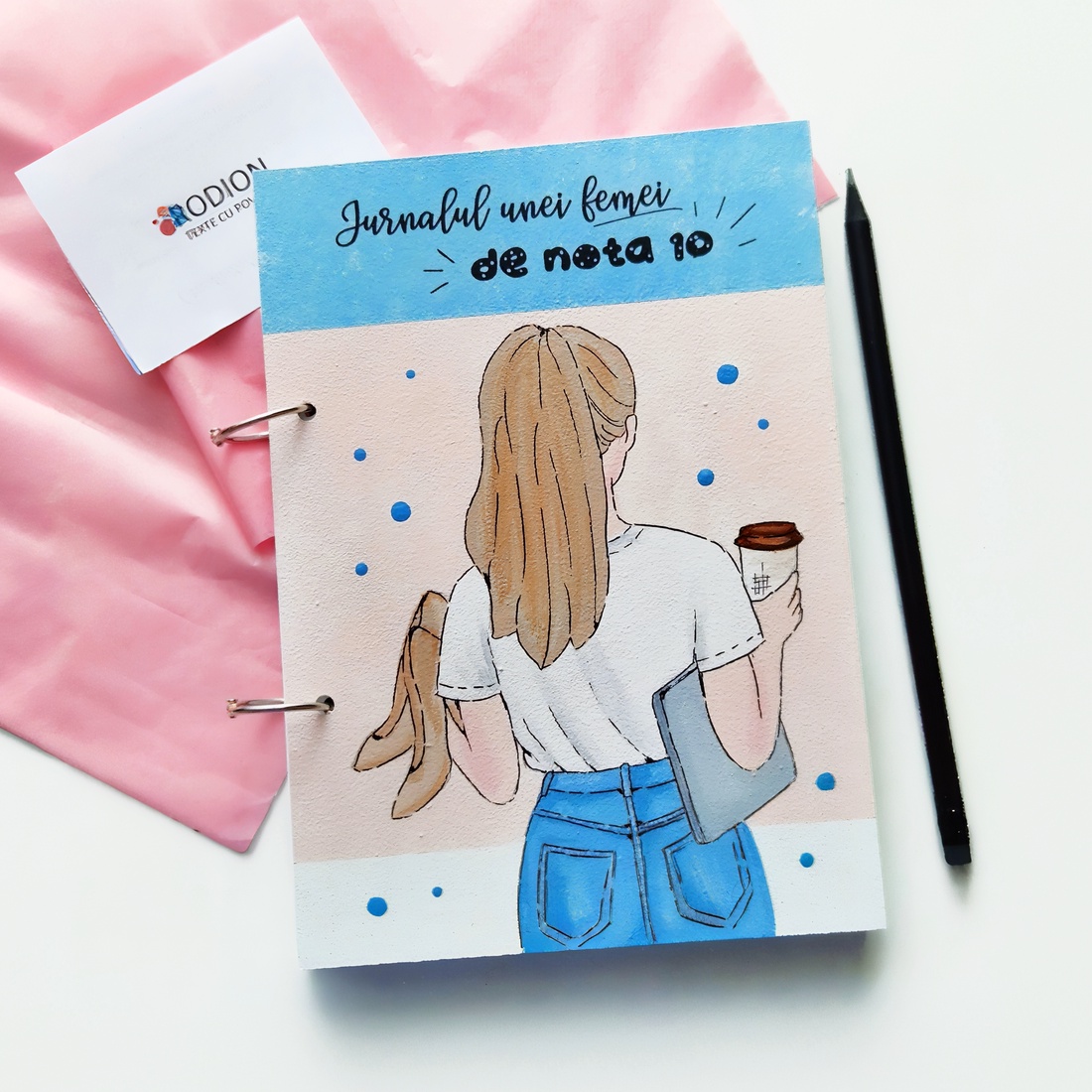 Agendă personalizată cu nume pictată manual jurnal Femeie de succes - casă & stil de viață - produse de papetărie - caiete și jurnale - Artynos.ro