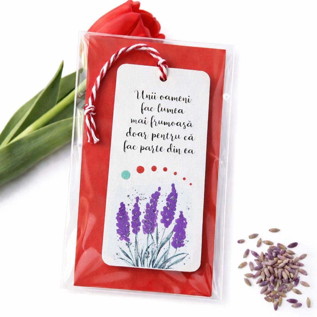 Martisoare semn de carte pictate manual cu mesaj Lavanda - bijuterii - mărțișor - Artynos.ro