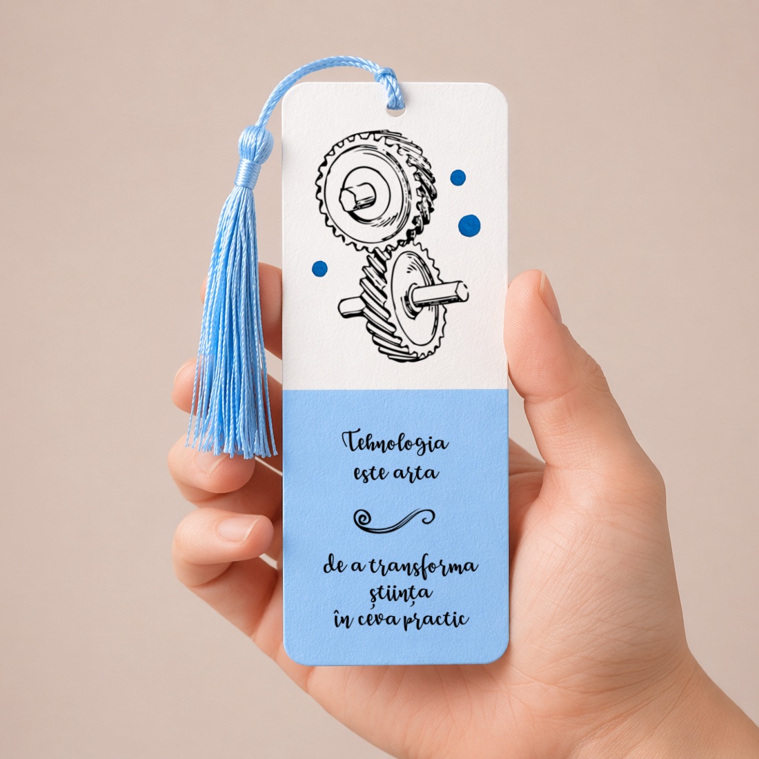 Semn de carte EDUCATIE TEHNOLOGICA cadru didactic personalizat cu mesaj lucrat manual - cărți și creații cu tematică muzicală, cadouri - semn de carte - Artynos.ro