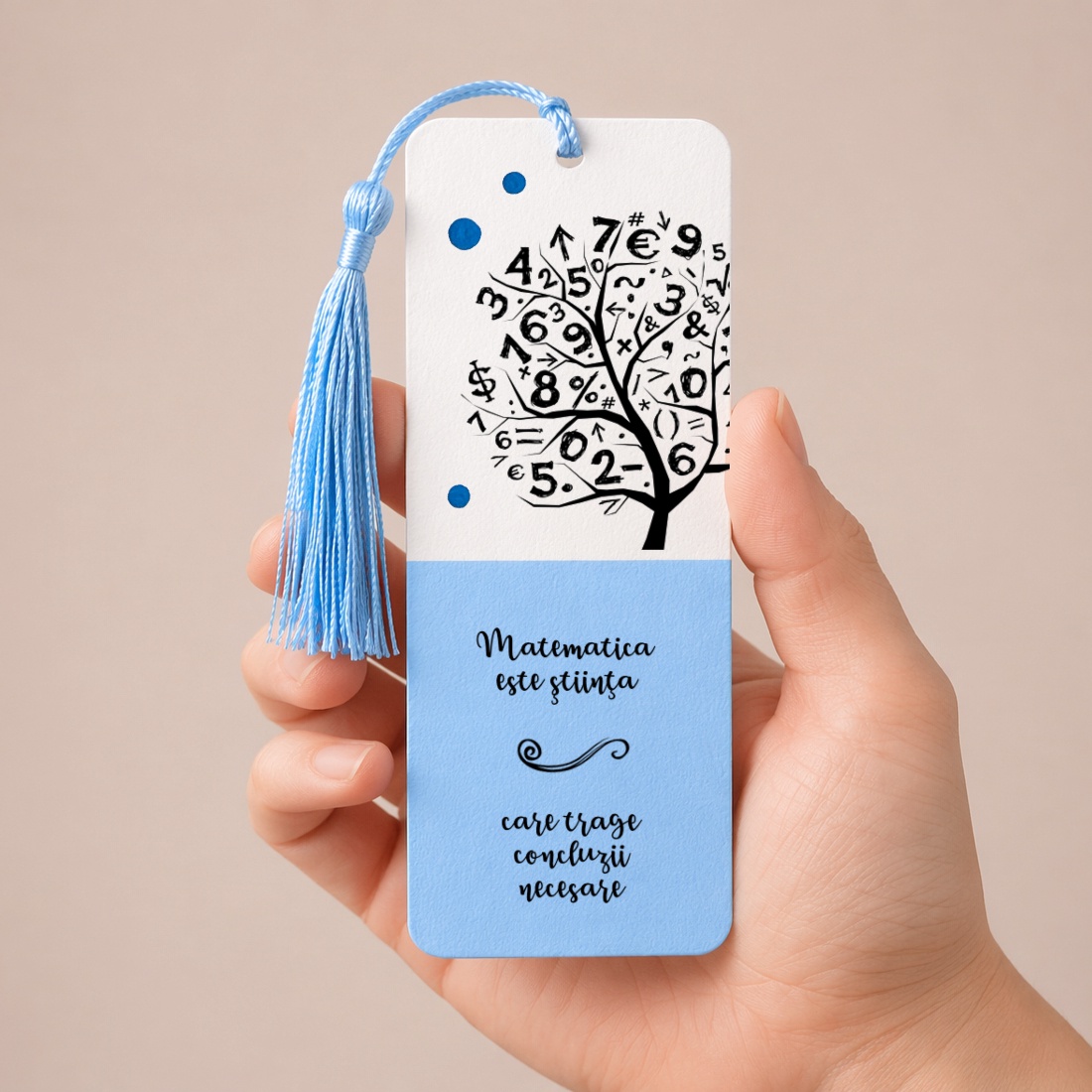 Semn de carte MATEMATICA cadru didactic personalizat cu mesaj lucrat manual - cărți și creații cu tematică muzicală, cadouri - semn de carte - Artynos.ro