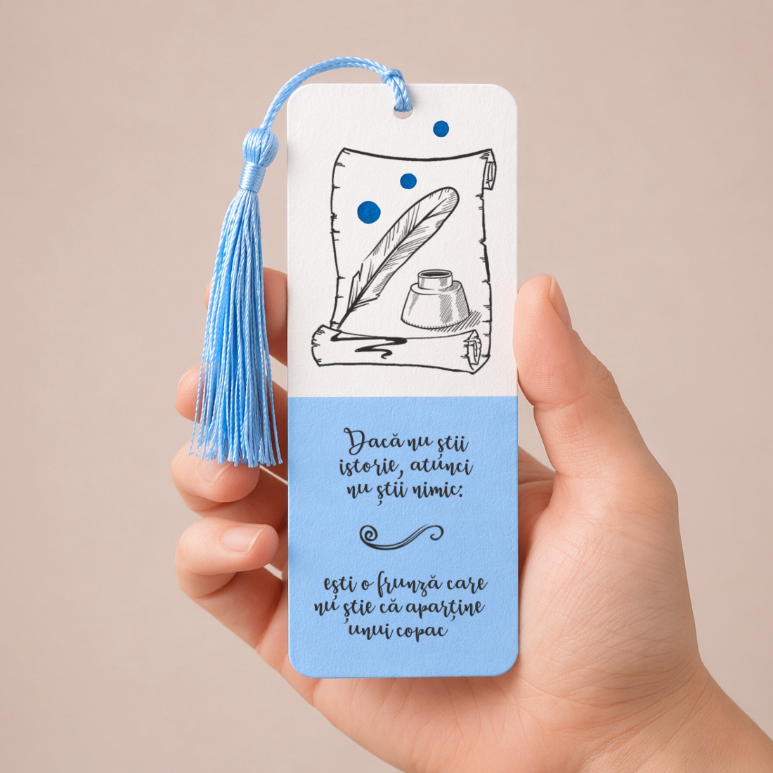Semn de carte ISTORIE cadru didactic personalizat cu mesaj lucrat manual - cărți și creații cu tematică muzicală, cadouri - semn de carte - Artynos.ro