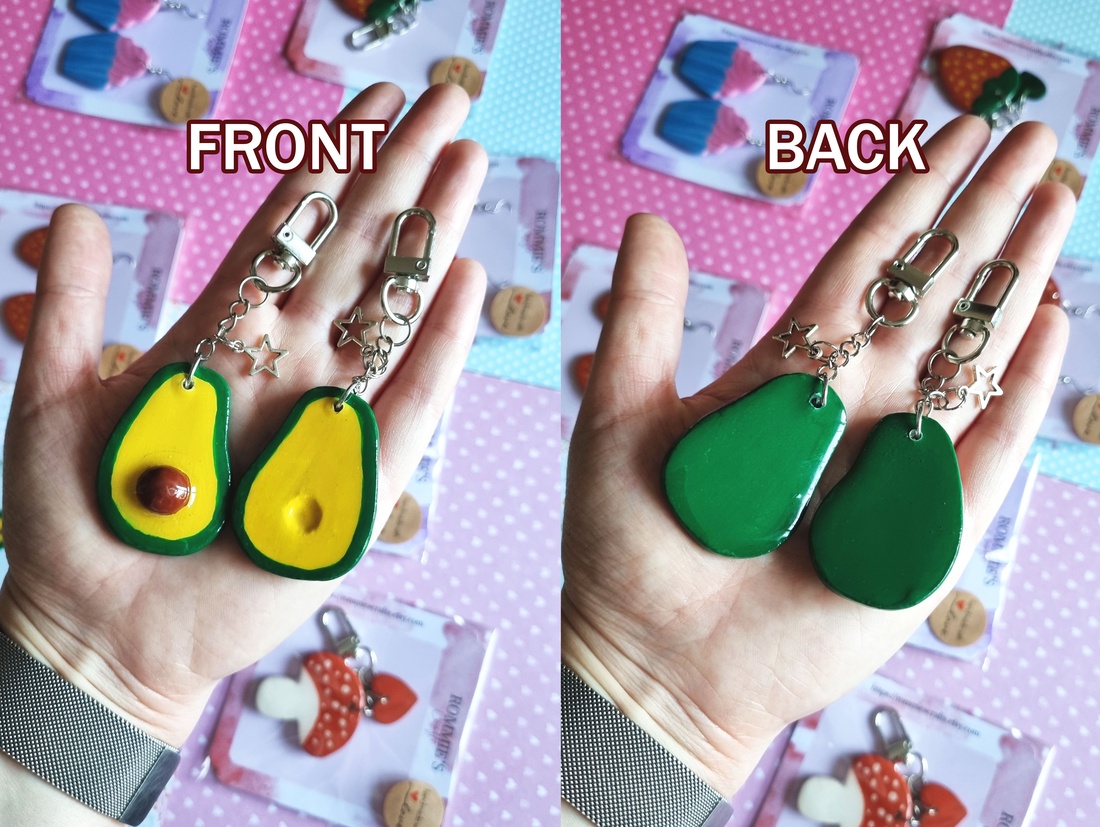 Set 2 Brelocuri Handmade Avocado - Cadoul Perfect pentru Prieteni sau Cupluri - Charm din Lut pentru Genti - geantă și husă - accesorii genți - breloc - Artynos.ro Set 2 Brelocuri Handmade Avocado - Cadoul Perfect pentru Prieteni sau Cupluri - Charm din Lut pentru Genti - geantă și husă - accesorii genți - breloc - Artynos.ro