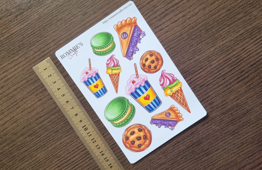 Set stickere dulciuri cute -autocolante decorative, jurnal, planner, laptop - casă & stil de viață - produse de papetărie - pachet stickere - Artynos.ro