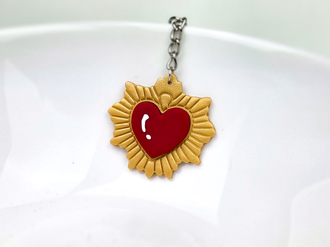Breloc inima inspirat de Sailor Moon, din lut polimeric - genți și portofele - accesorii genți - breloc - Artynos.ro