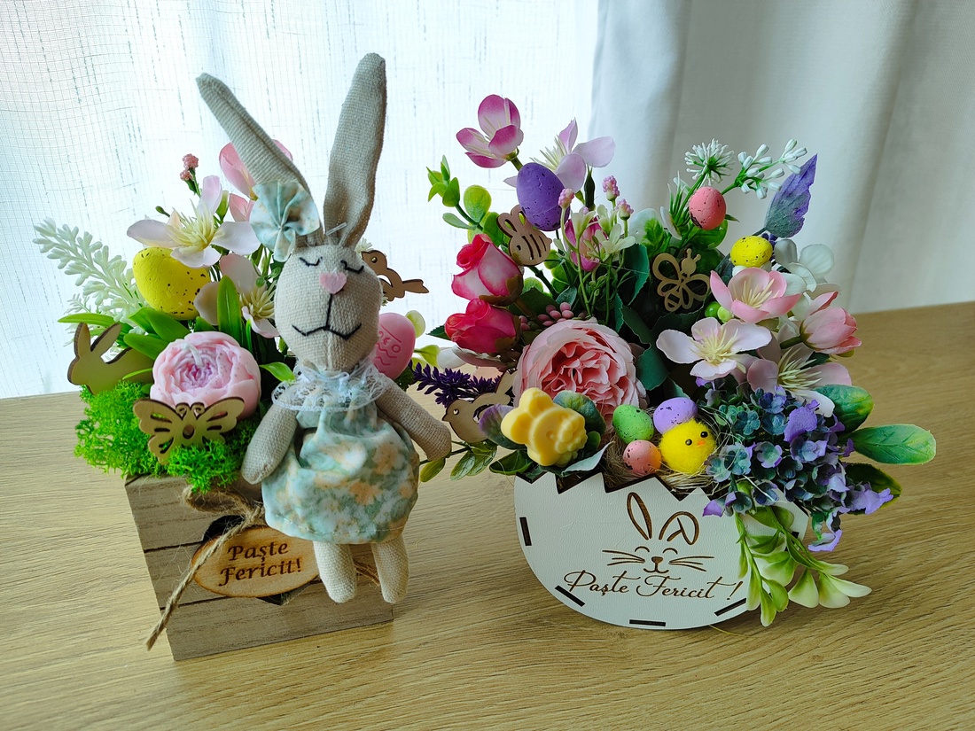 Decoratiuni/ Aranjamente de Paste - decor de sărbători - decorațiuni de paște - iepuraș de paște - Artynos.ro