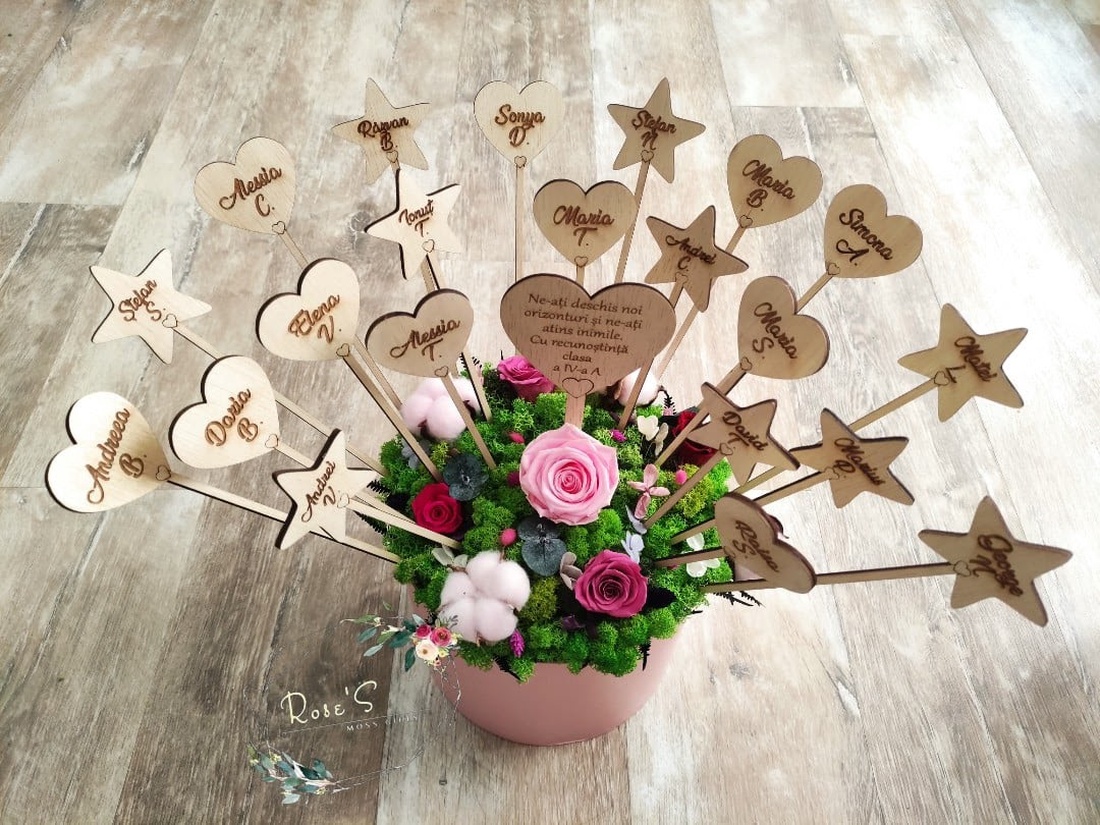 Aranjament - Recunoștință Cadre Didactice- învățătoare,educatoare,profesori ideal pentru serbare, final de an scolar - casă & stil de viață - decorațiuni de casă - accesorii florale - buchete de flori - Artynos.ro