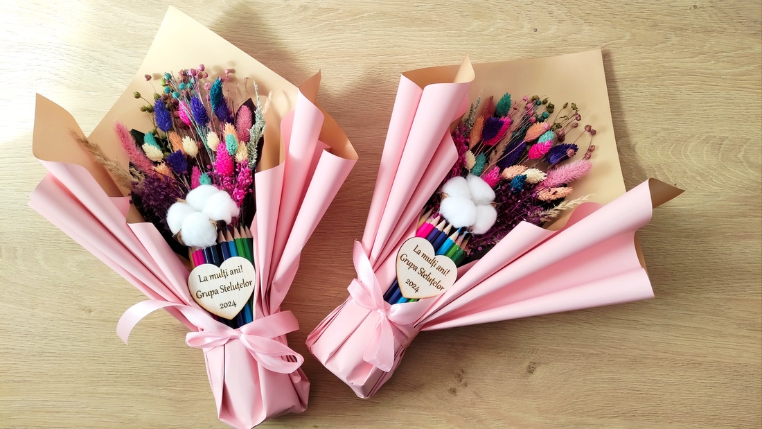 Aranjament - Recunoștință Cadre Didactice- învățătoare,educatoare,profesori ideal pentru serbare, final de an scolar - casă & stil de viață - decorațiuni de casă - accesorii florale - buchete de flori - Artynos.ro