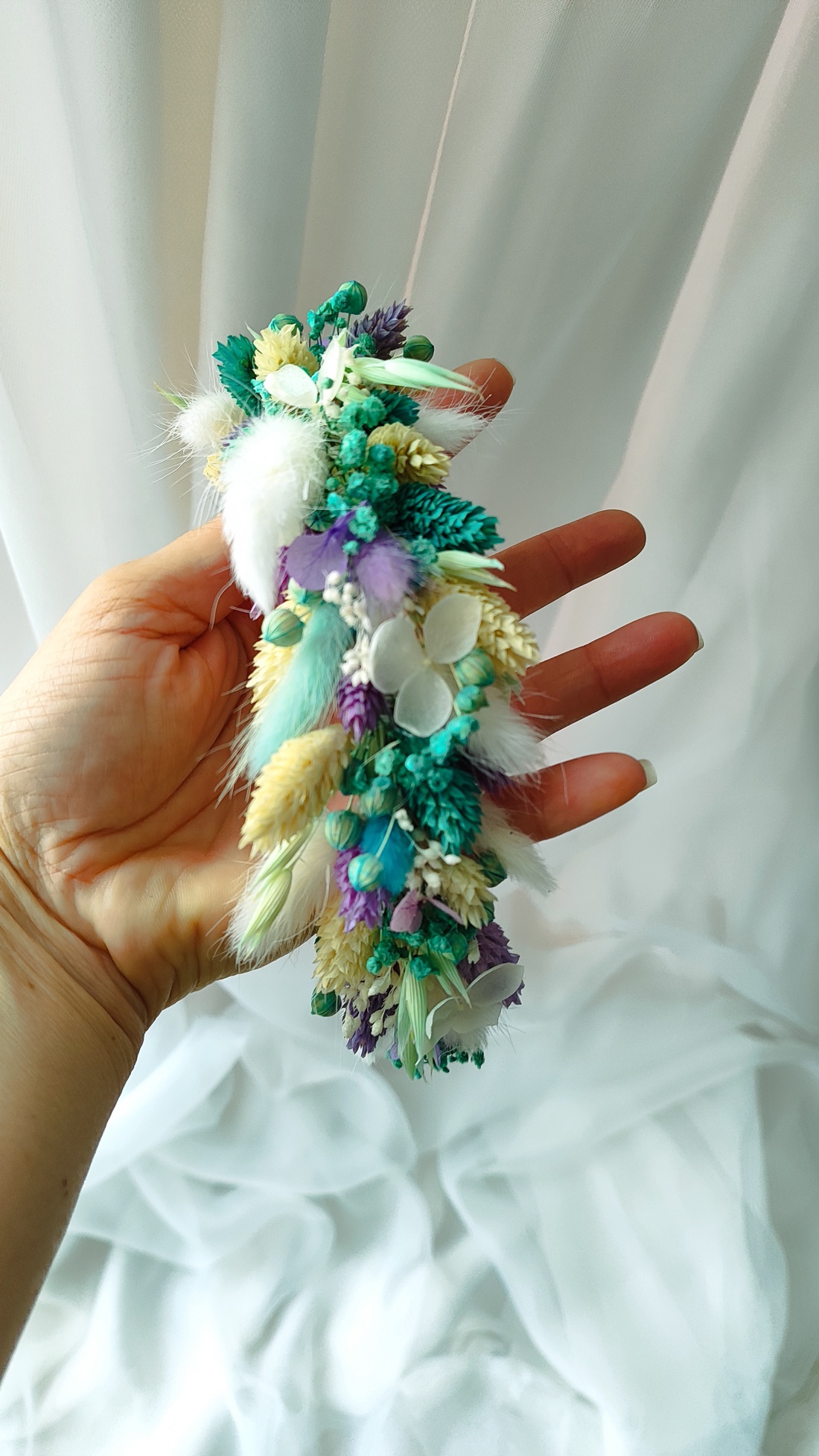Coronita din flori criogenate si stabilizate pentru premiere/festivitate scoala/nunta - accesorii nuntă - ornamente de păr de nuntă - coroană de cap mireasă - Artynos.ro