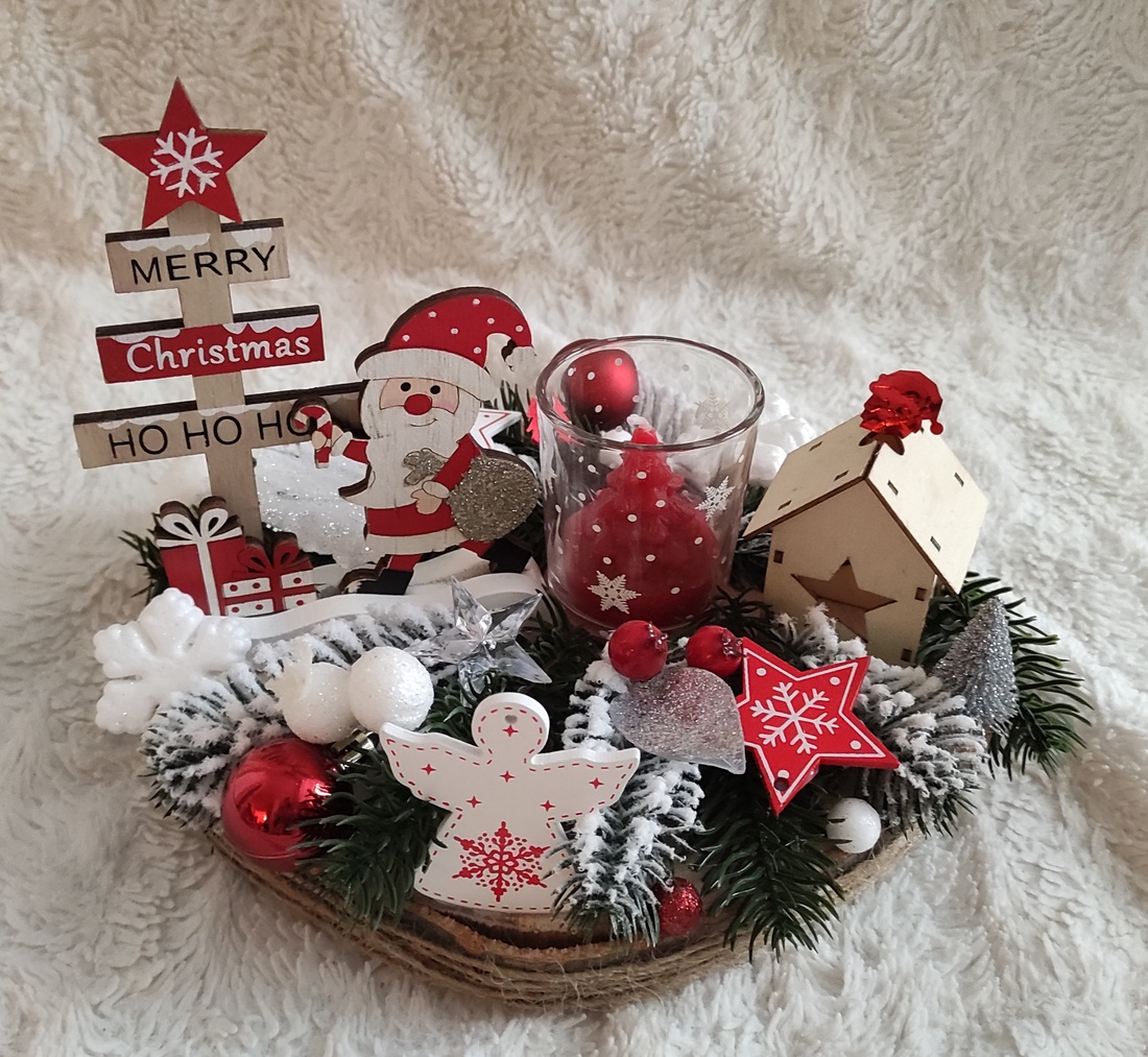 Aranjamente, decorațiuni felii de lemn pentru masa de Craciun, cadou pentru cei dragi.  - crăciun - decorațiuni de crăciun de casă - decor pentru masă de crăciun - Artynos.ro