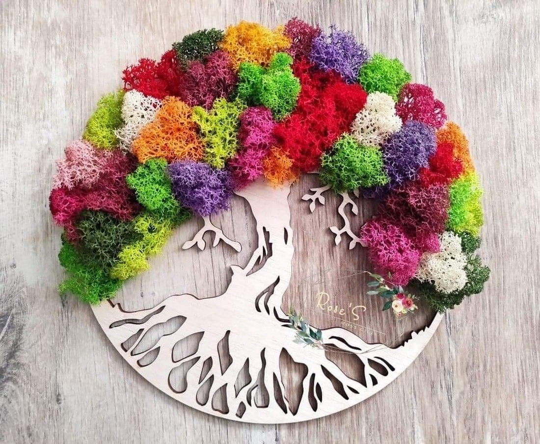 Decorațiune, aranjament, cadou, Pomul Vieții, decorat cu licheni stabilizati - casă & stil de viață - decorațiuni de casă - accesorii florale - buchete de flori - Artynos.ro