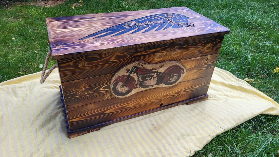 Indian Motors lada din lemn - casă & stil de viață - materiale de depozitare și sortare - ladă depozitare - Artynos.ro