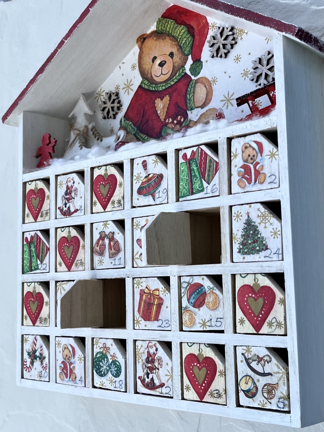 Casă de Advent, calendar  - crăciun - decorațiuni de advent - calendar de advent - Artynos.ro