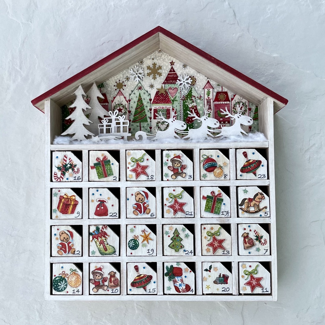 Casă de Advent, calendar  - crăciun - decorațiuni de advent - calendar de advent - Artynos.ro
