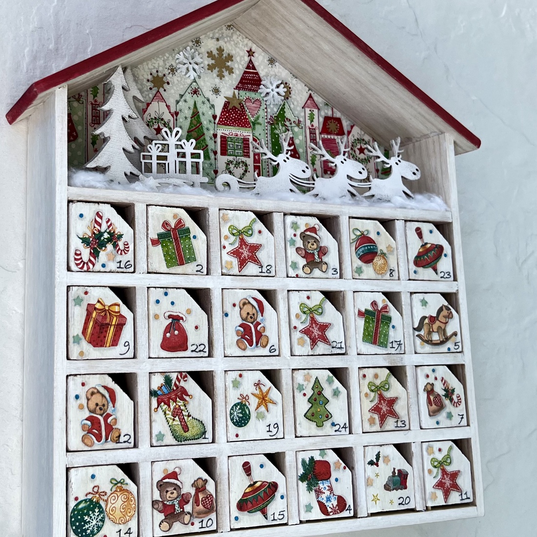 Casă de Advent, calendar  - crăciun - decorațiuni de advent - calendar de advent - Artynos.ro
