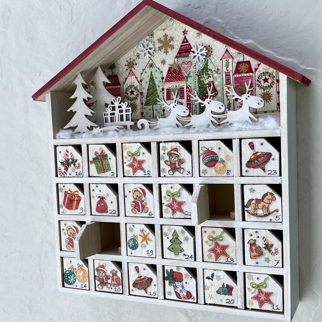 Casă de Advent, calendar  - crăciun - decorațiuni de advent - calendar de advent - Artynos.ro