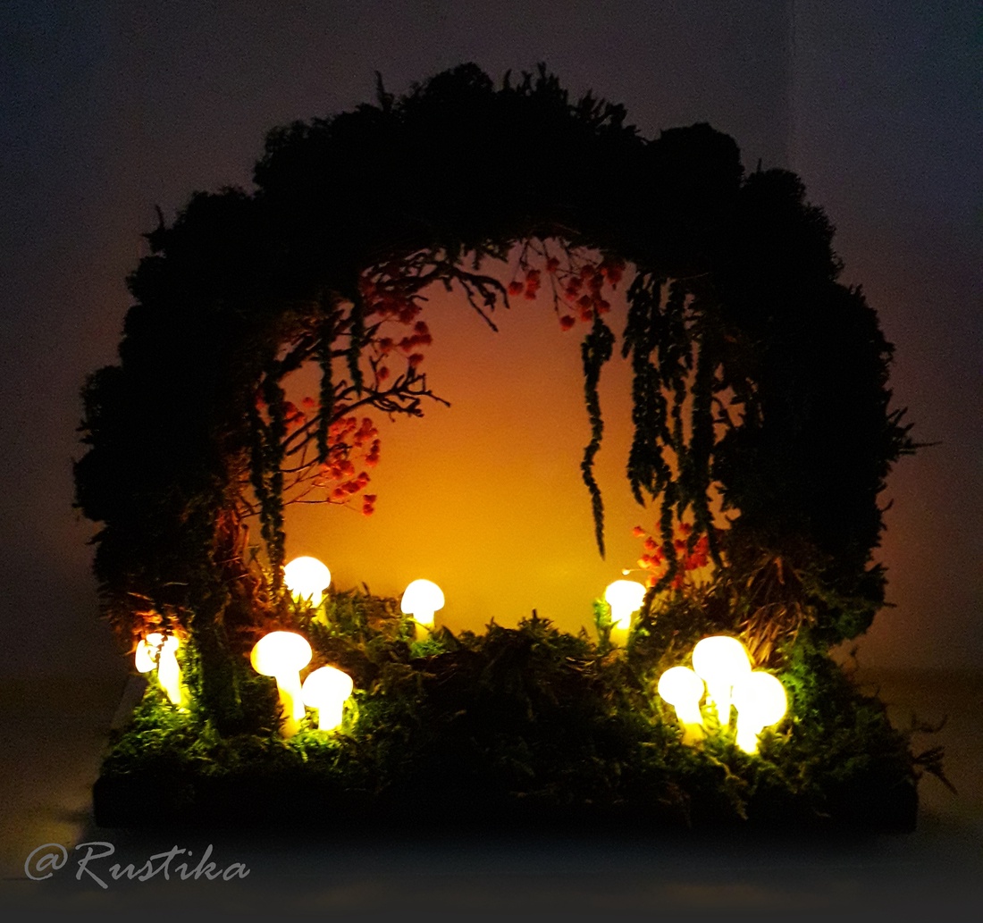 Decor ciuperci luminoase,  coroniță cu ciuperci, Moon Gate ciuperci luminoase  - casă & stil de viață - accesorii pentru decorat casa - decorațiuni de pereți, decorațiuni suspendate - decorațiuni cu licheni - Artynos.ro