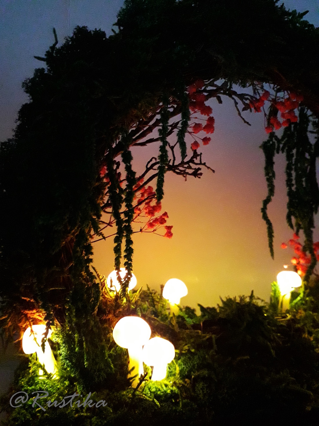 Decor ciuperci luminoase,  coroniță cu ciuperci, Moon Gate ciuperci luminoase  - casă & stil de viață - accesorii pentru decorat casa - decorațiuni de pereți, decorațiuni suspendate - decorațiuni cu licheni - Artynos.ro