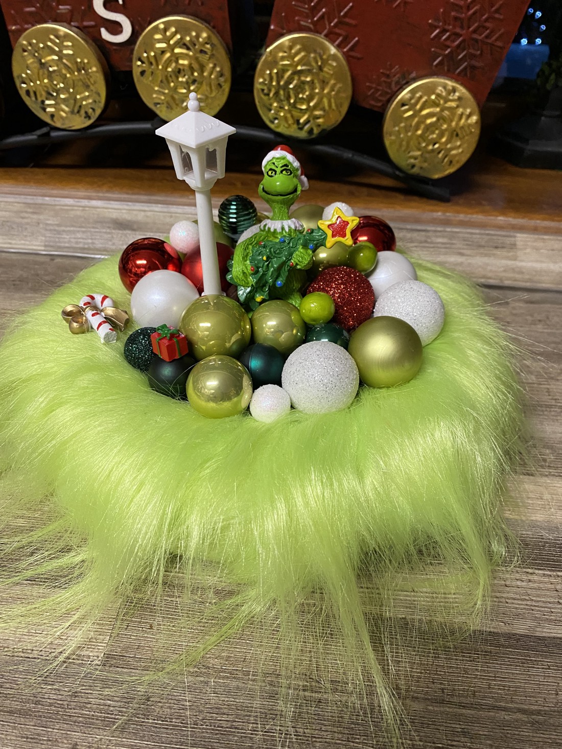 Grinch Crăciun coroană decorare masă -  - Artynos.ro