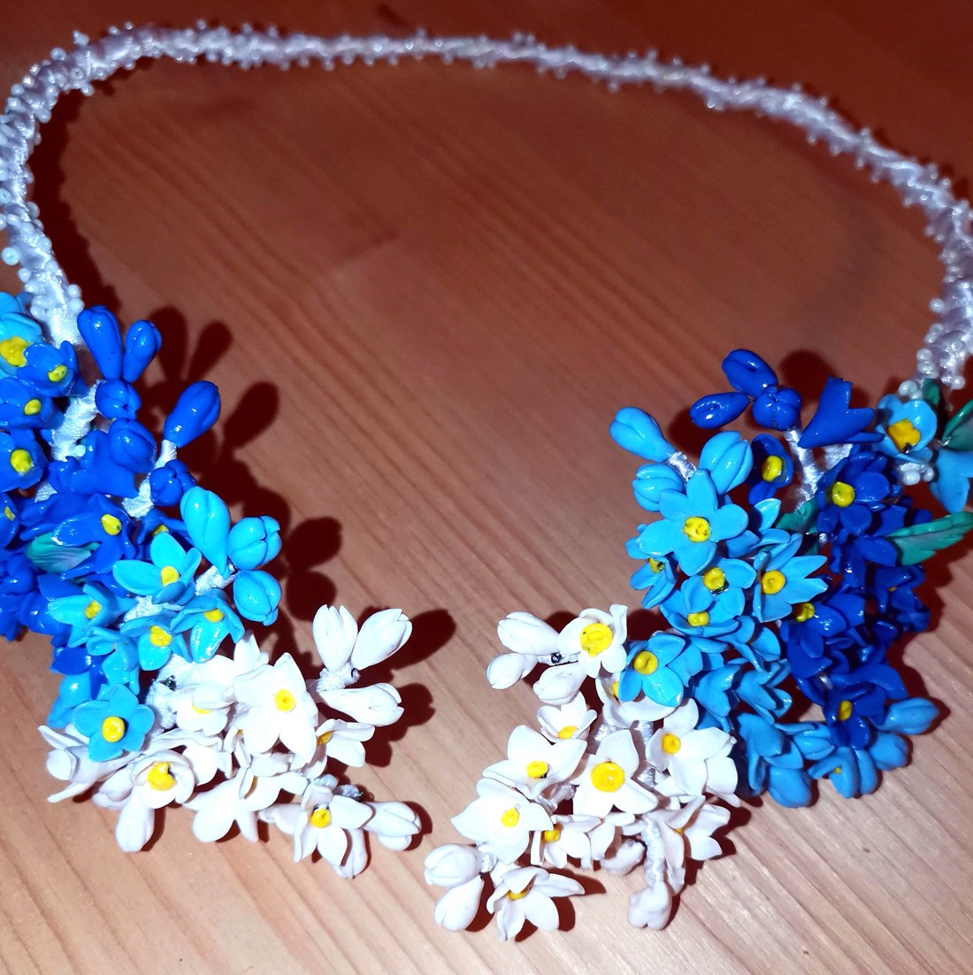 Colier Flori Nunta Polimer argila -  - Artynos.ro