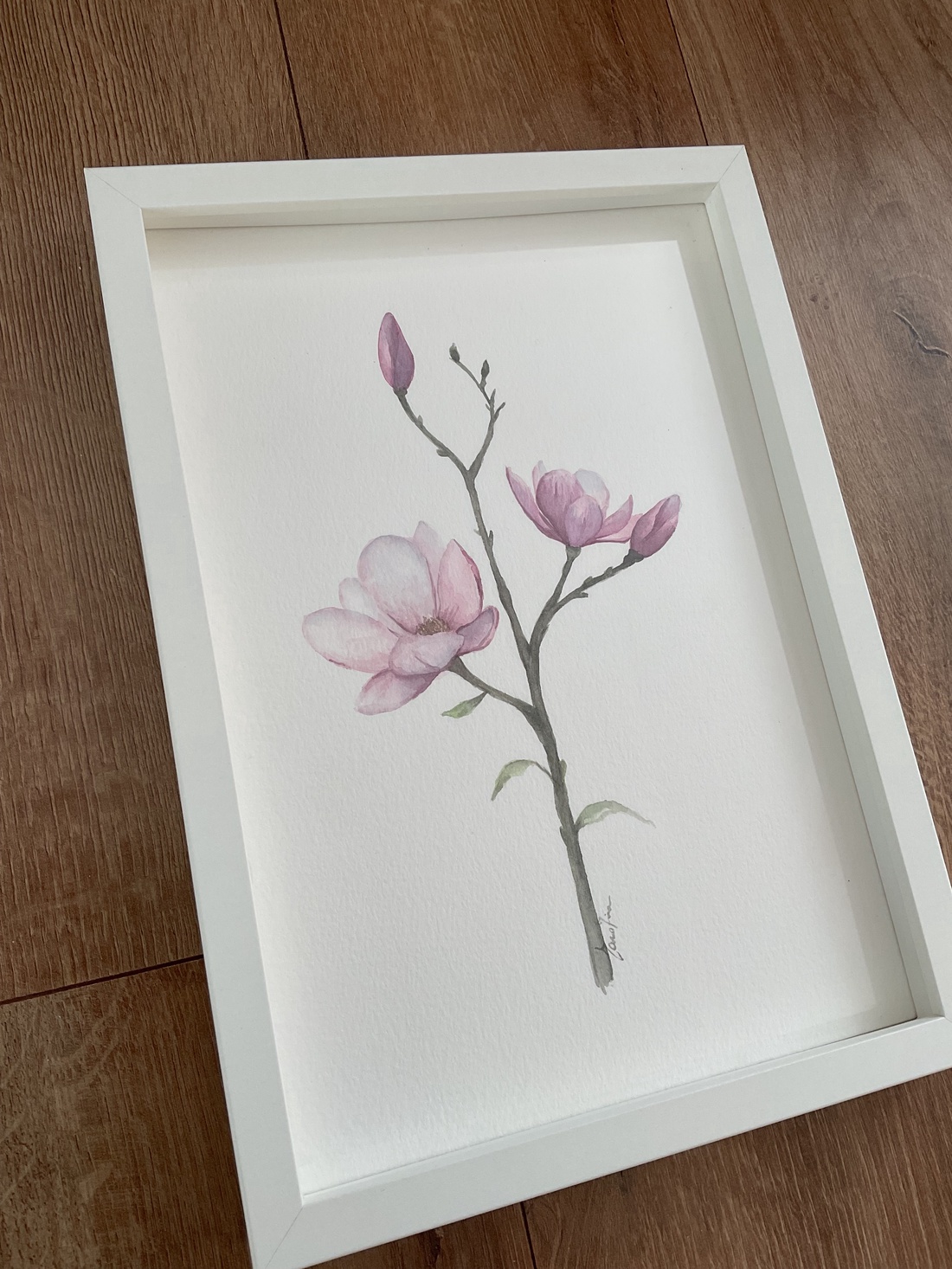 Pictura in acuarela cu rama Magnolie - arte vizuale și accesorii  - picturi - acuarele picturi - Artynos.ro