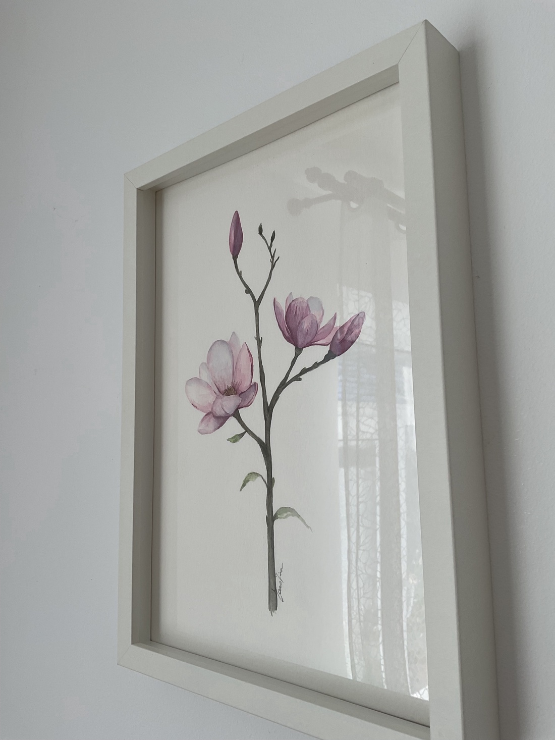 Pictura in acuarela cu rama Magnolie - arte vizuale și accesorii  - picturi - acuarele picturi - Artynos.ro