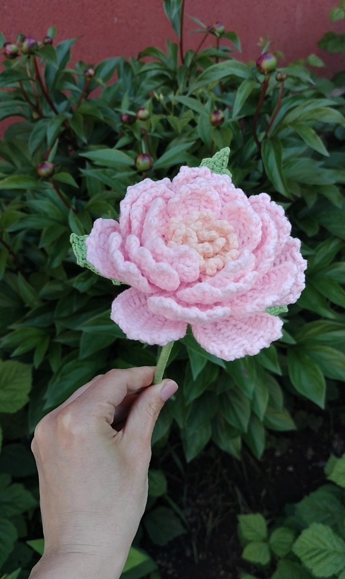 Floare de bujor crosetata manual - accesorii nuntă - materiale decor pentru nuntă - decorațiuni pentru masa de nuntă  - Artynos.ro