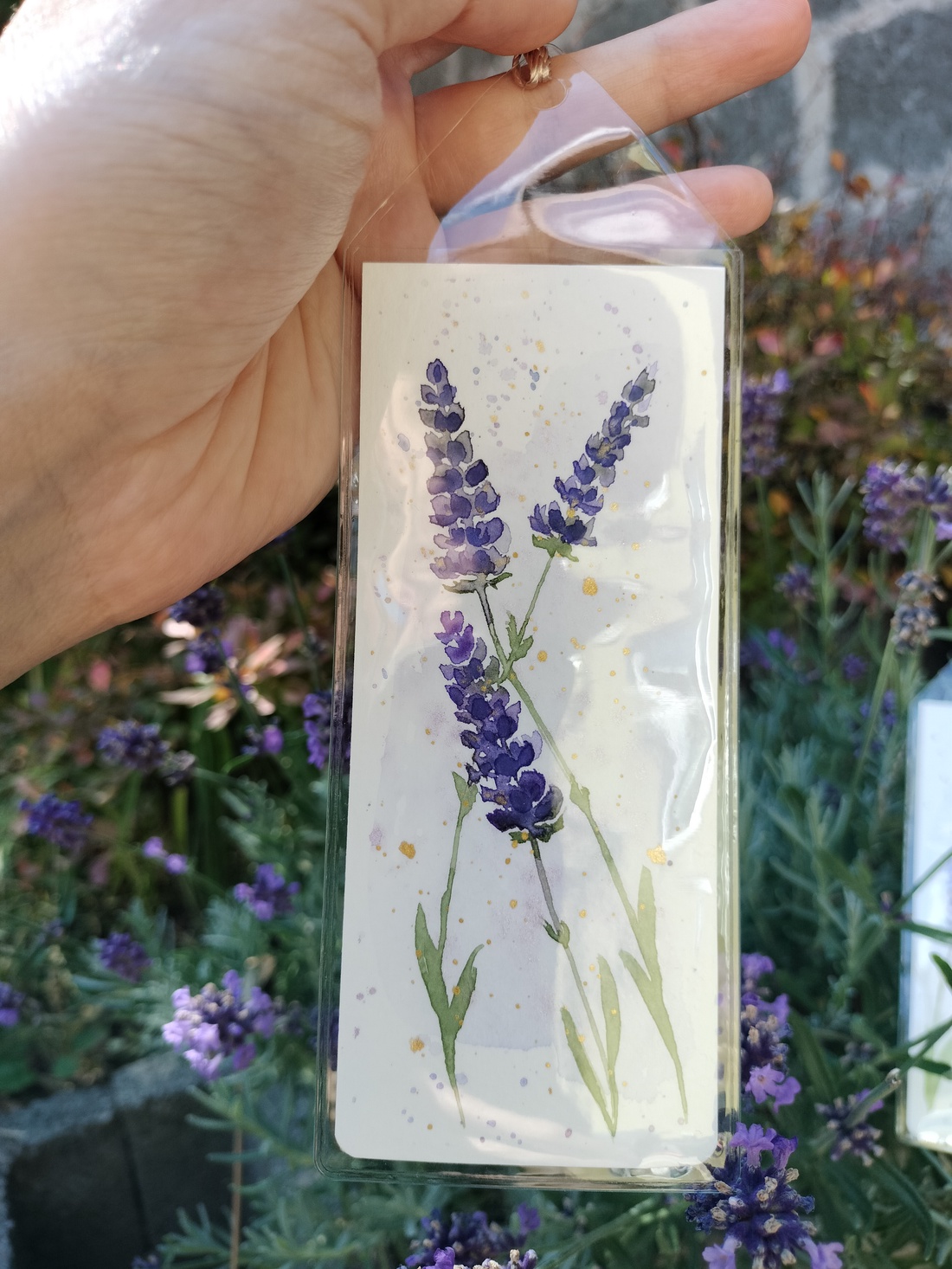 Set de doua semne de carte pictate manual cu lavanda - cărți și creații cu tematică muzicală, cadouri - semn de carte - Artynos.ro