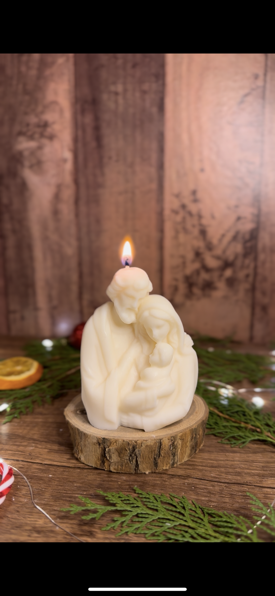 Iosif, Fecioara Maria si Pruncul - crăciun - decorațiuni de crăciun de casă - lumânări parfumate de crăciun - Artynos.ro