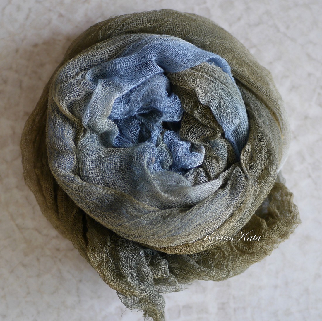 MULL-KENDŐ / boheme - batikolt géz hall - îmbrăcăminte și modă - eșarfe, pălării, fularuri - eșarfe - Artynos.ro