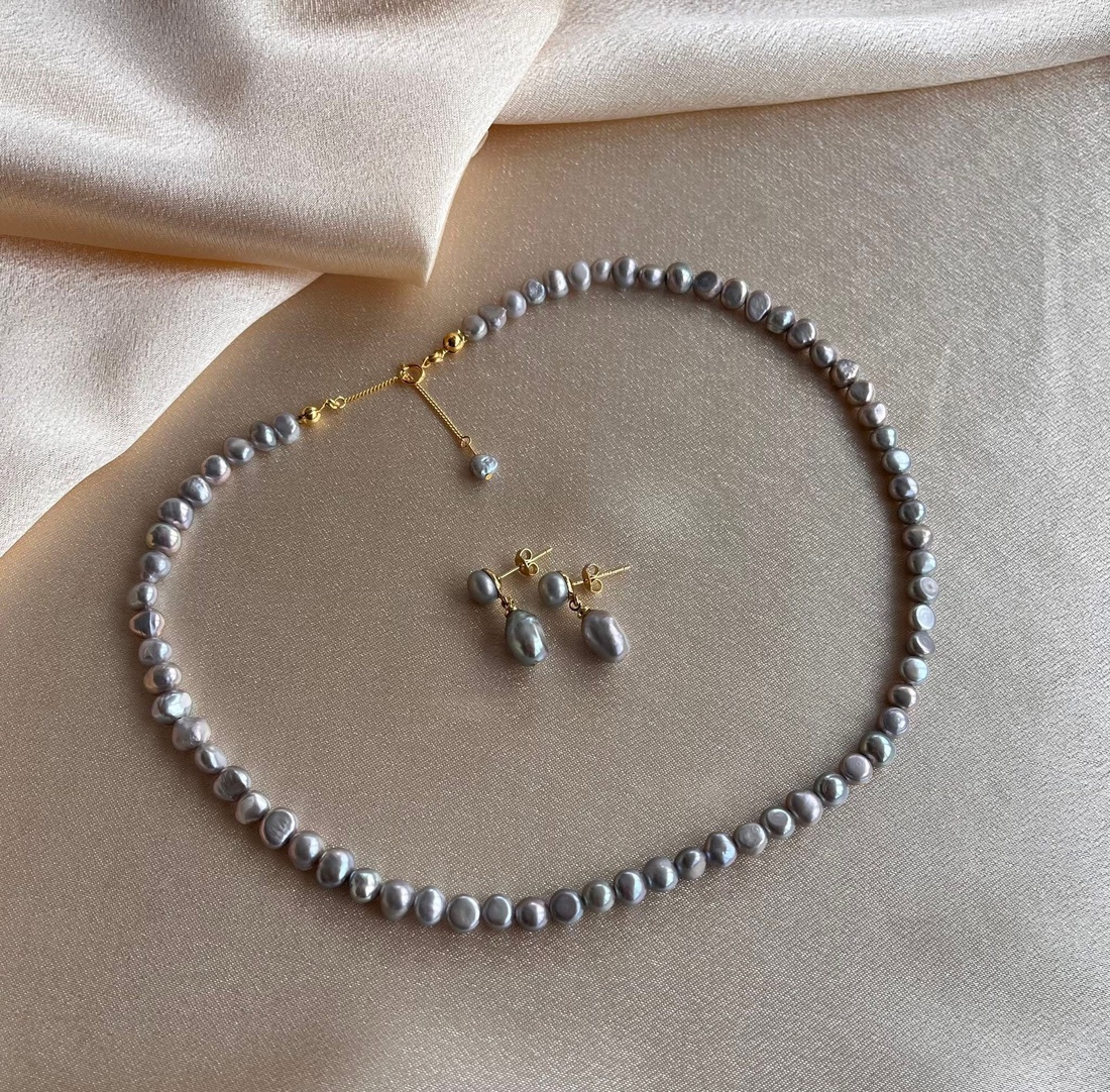 Set colier și cercei - accesorii nuntă - bijuterii mireasă - colier mireasă - Artynos.ro