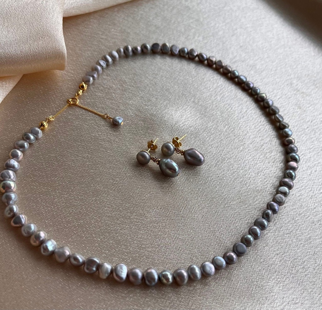 Set colier și cercei - accesorii nuntă - bijuterii mireasă - colier mireasă - Artynos.ro