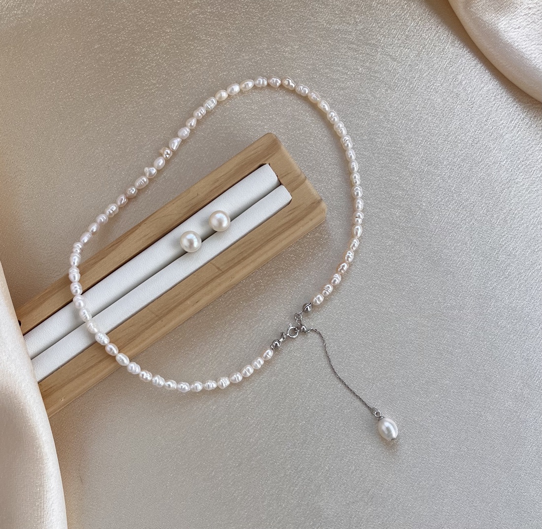 Set colier și cercei handmade - accesorii nuntă - bijuterii mireasă - set bijuterii de mireasă - Artynos.ro