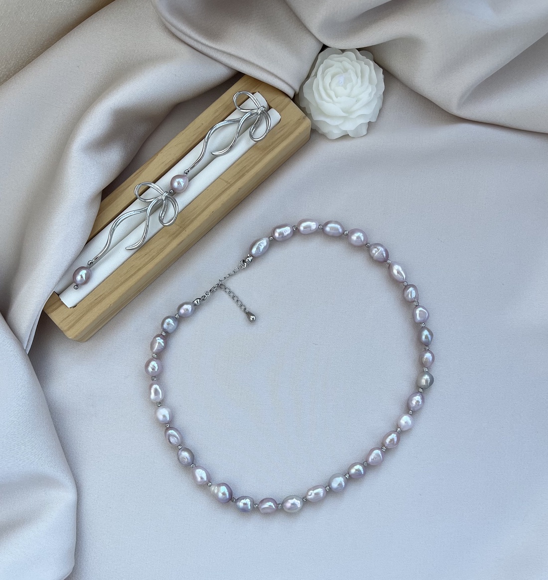 Set colier și cercei handmade - accesorii nuntă - accesorii de nuntă - șaluri și bolero pentru mireasă - Artynos.ro