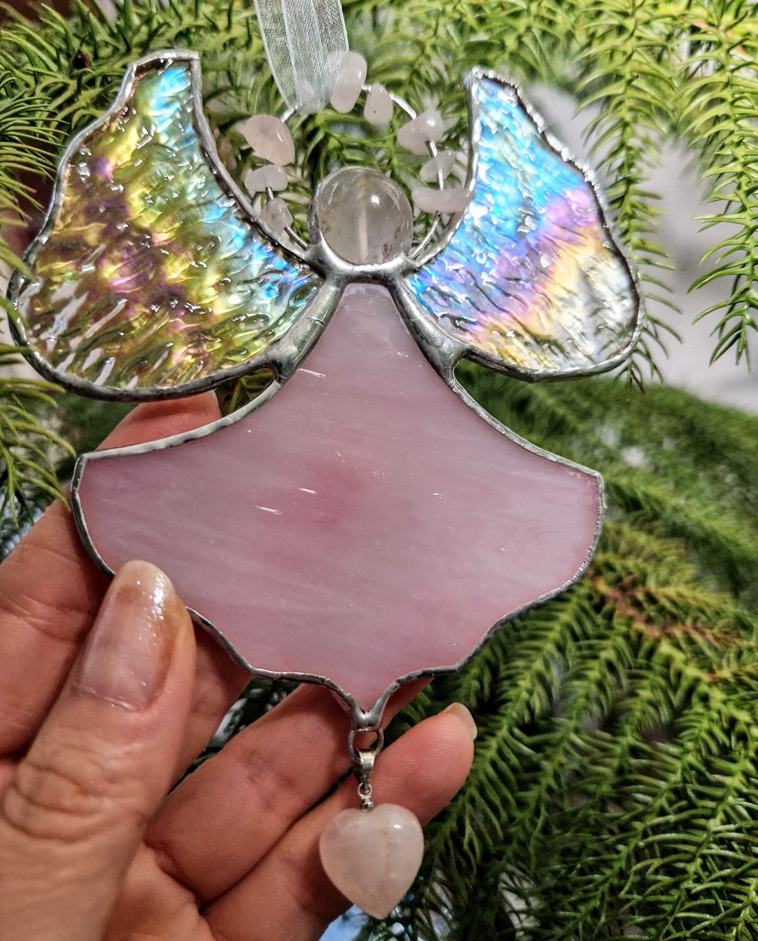 Înger de cristal în roz - crăciun - cadouri de moș crăciun - cadouri de moș crăciun - Artynos.ro