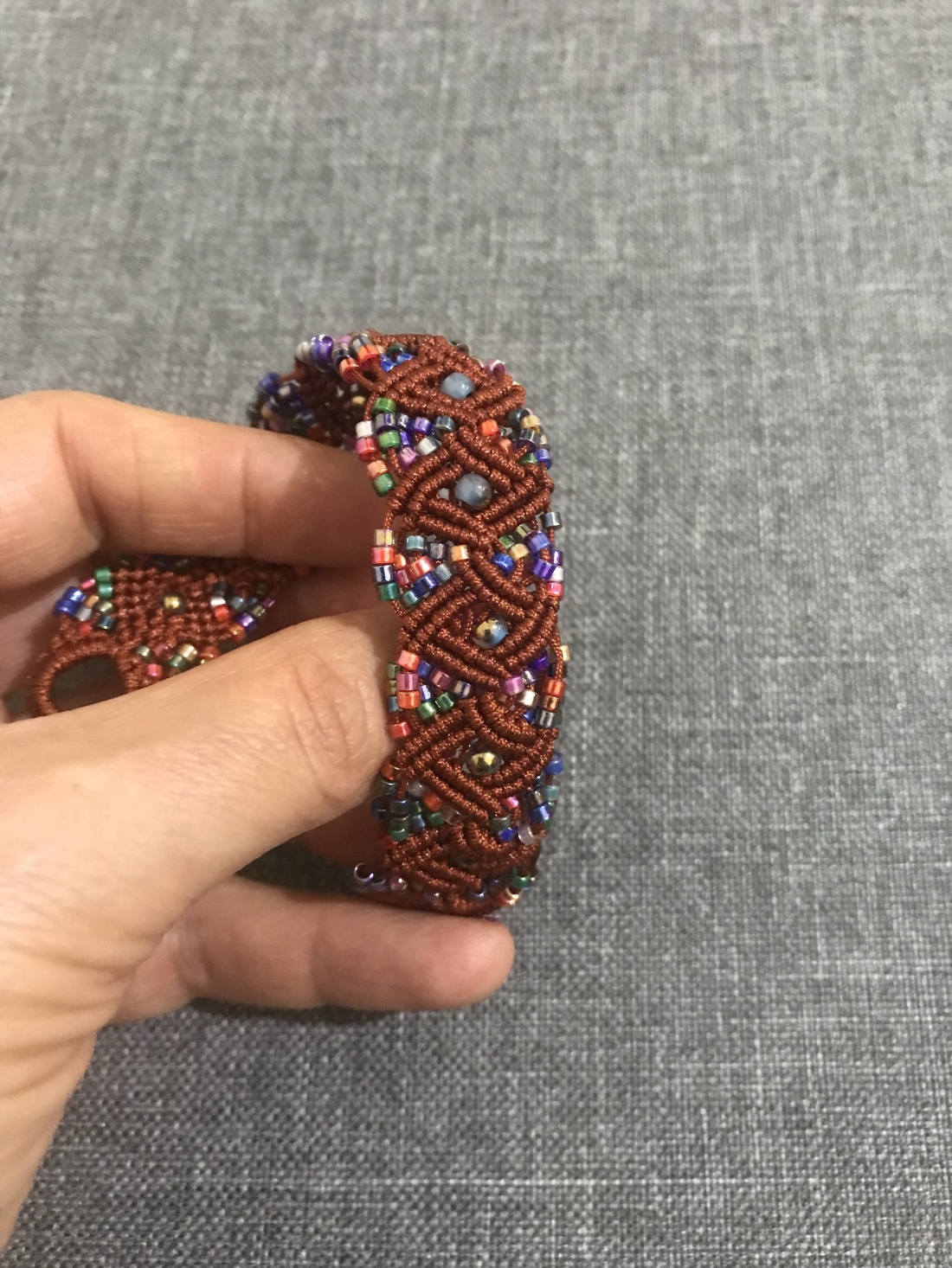 Brățara macrame Rombica - bijuterii - brățări - brățări din mărgele - Artynos.ro