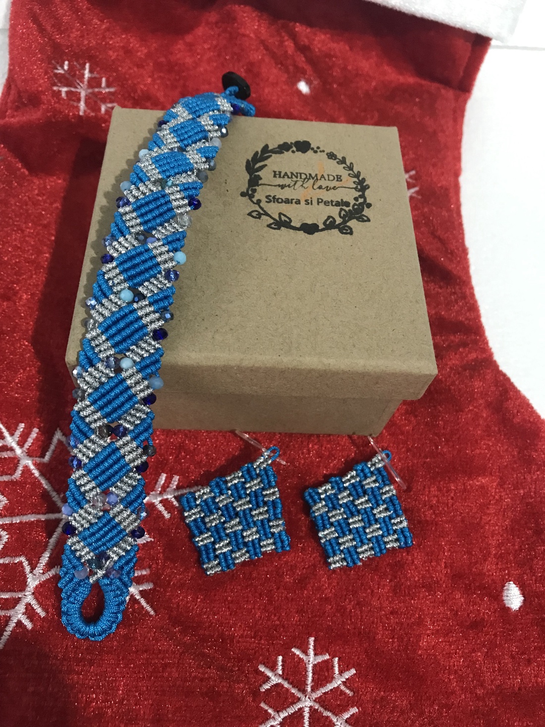 Set handmade �De Gheata - cercei și brățara  - bijuterii - seturi de bijuterii - Artynos.ro