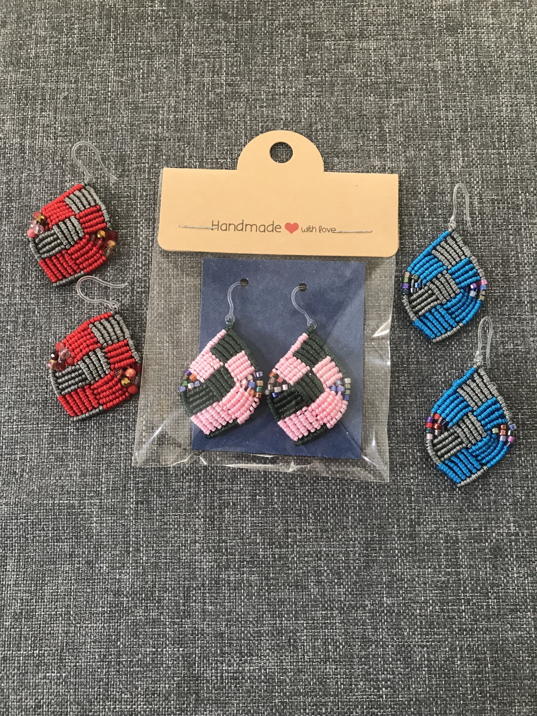 Cercei handmade din macrame- Crame - bijuterii - cercei - cercei croșetați - Artynos.ro